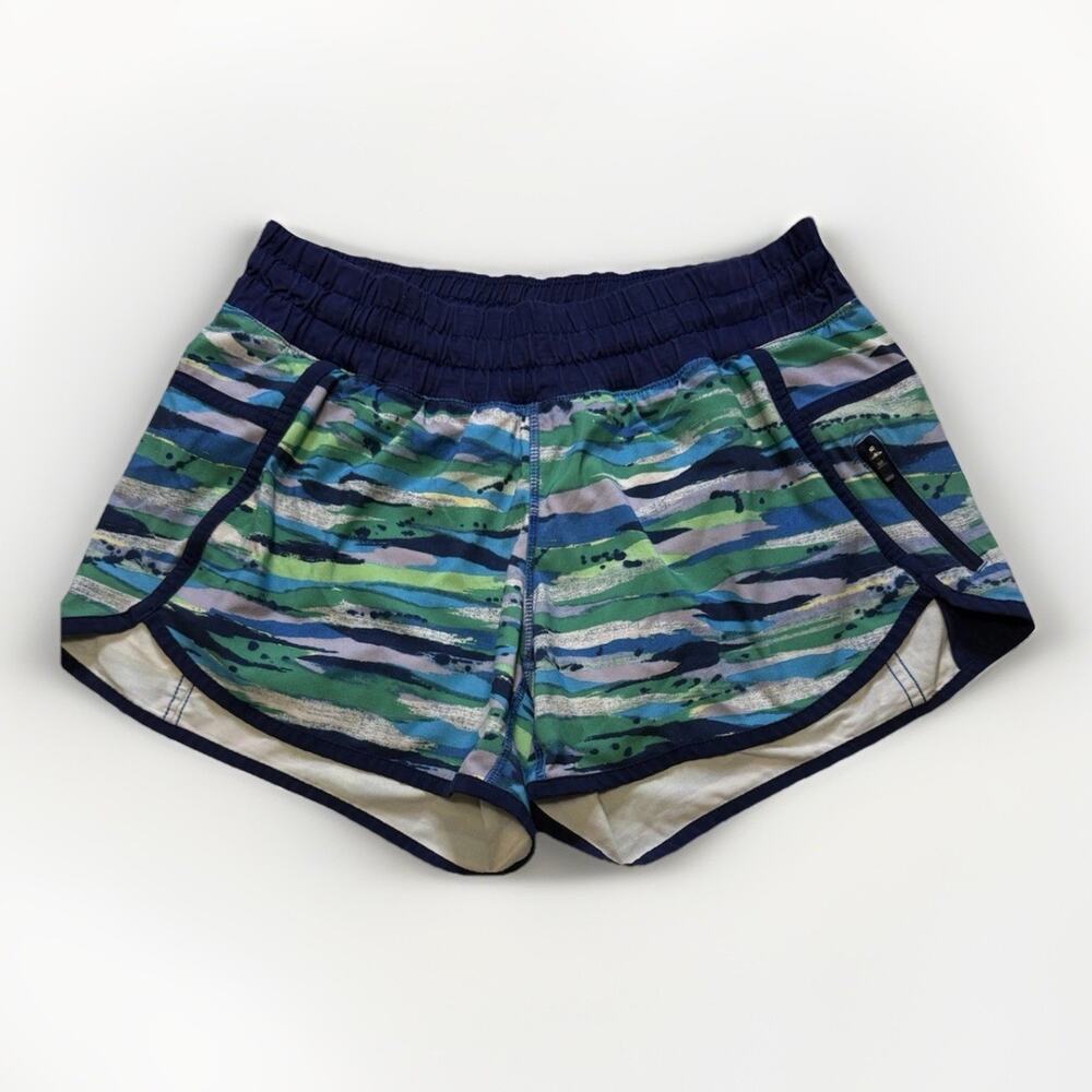 Lululemon Speed Up Shorts Size 6 Blue Green Abstract Athletic Running 2.5" Liner
